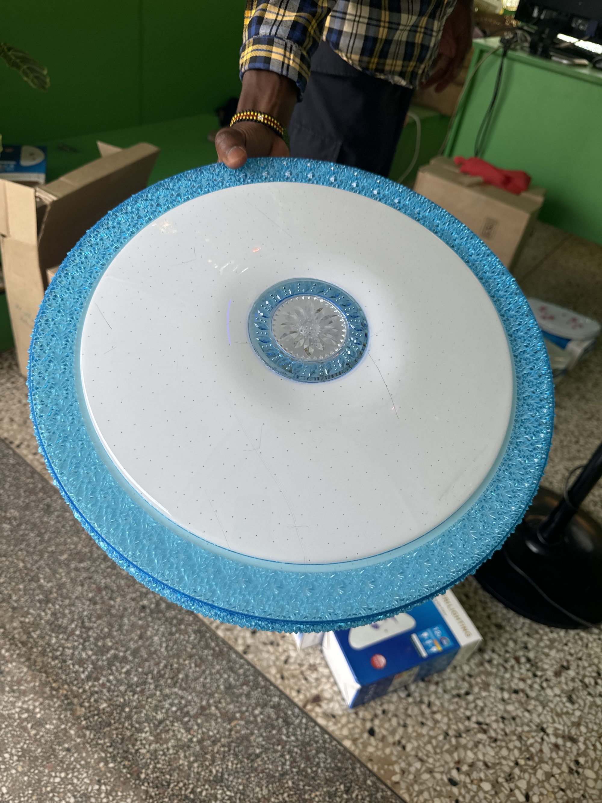 Ceiling Fitting Pearl Blue K0102 — Kislights Uganda
