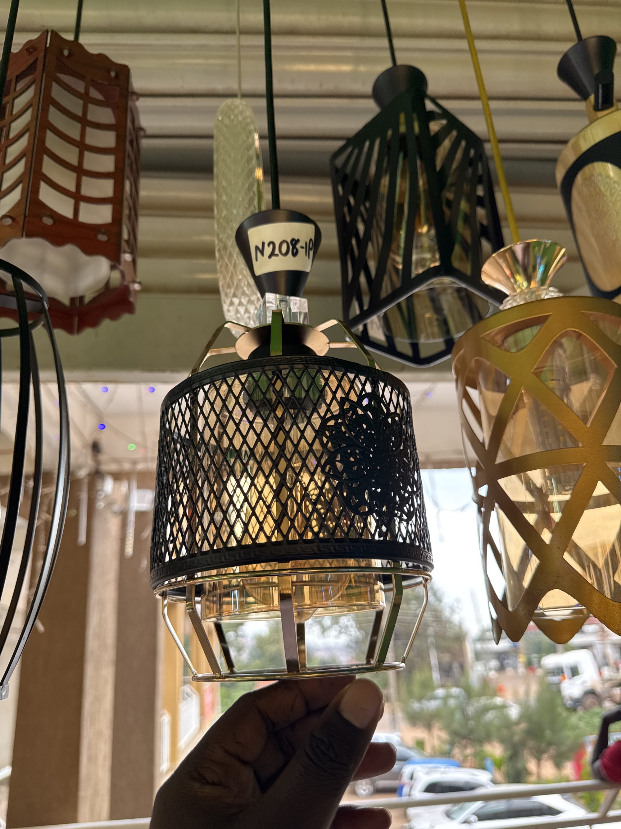 Pendant Bk And Gold — Kislights Uganda
