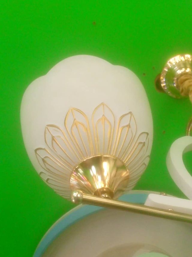 Wall Bracket Gold Designed Glass — Kislights Uganda