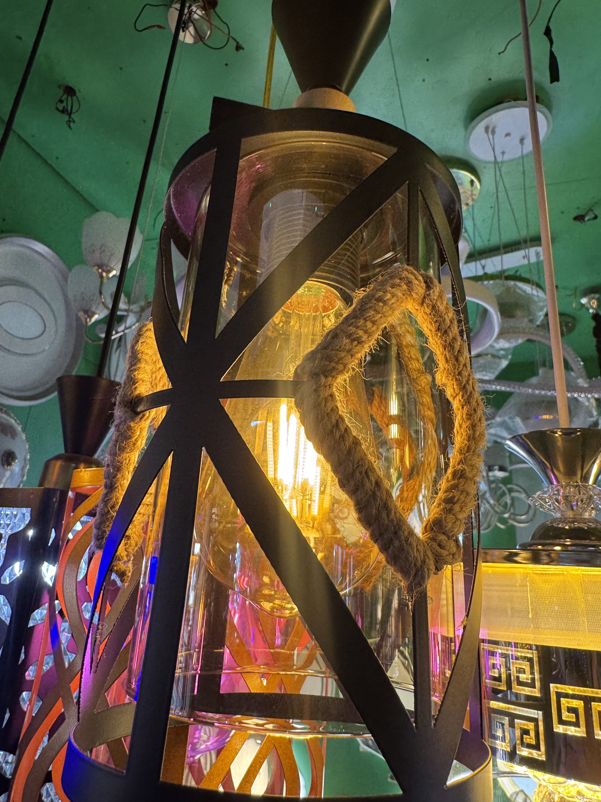 Pendant Bk Rope Design — Kislights Uganda