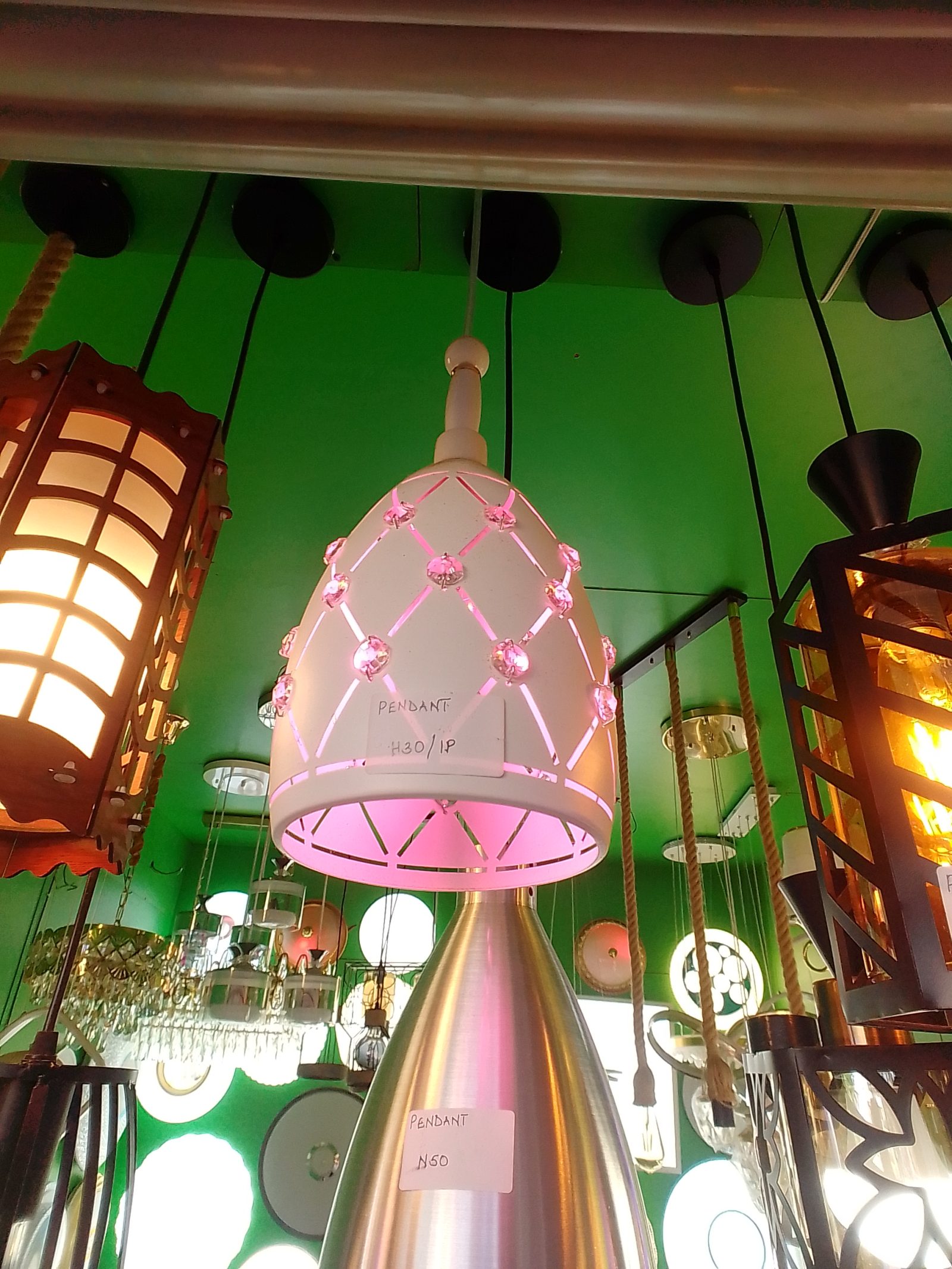 Pendant Lights (White H30/1P) — Kislights Uganda