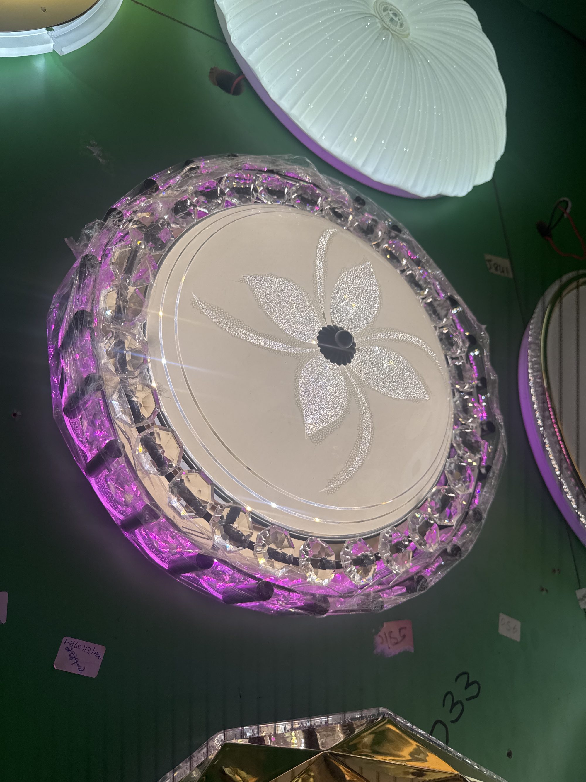 Ceiling Glass Pink Black — Kislights Uganda