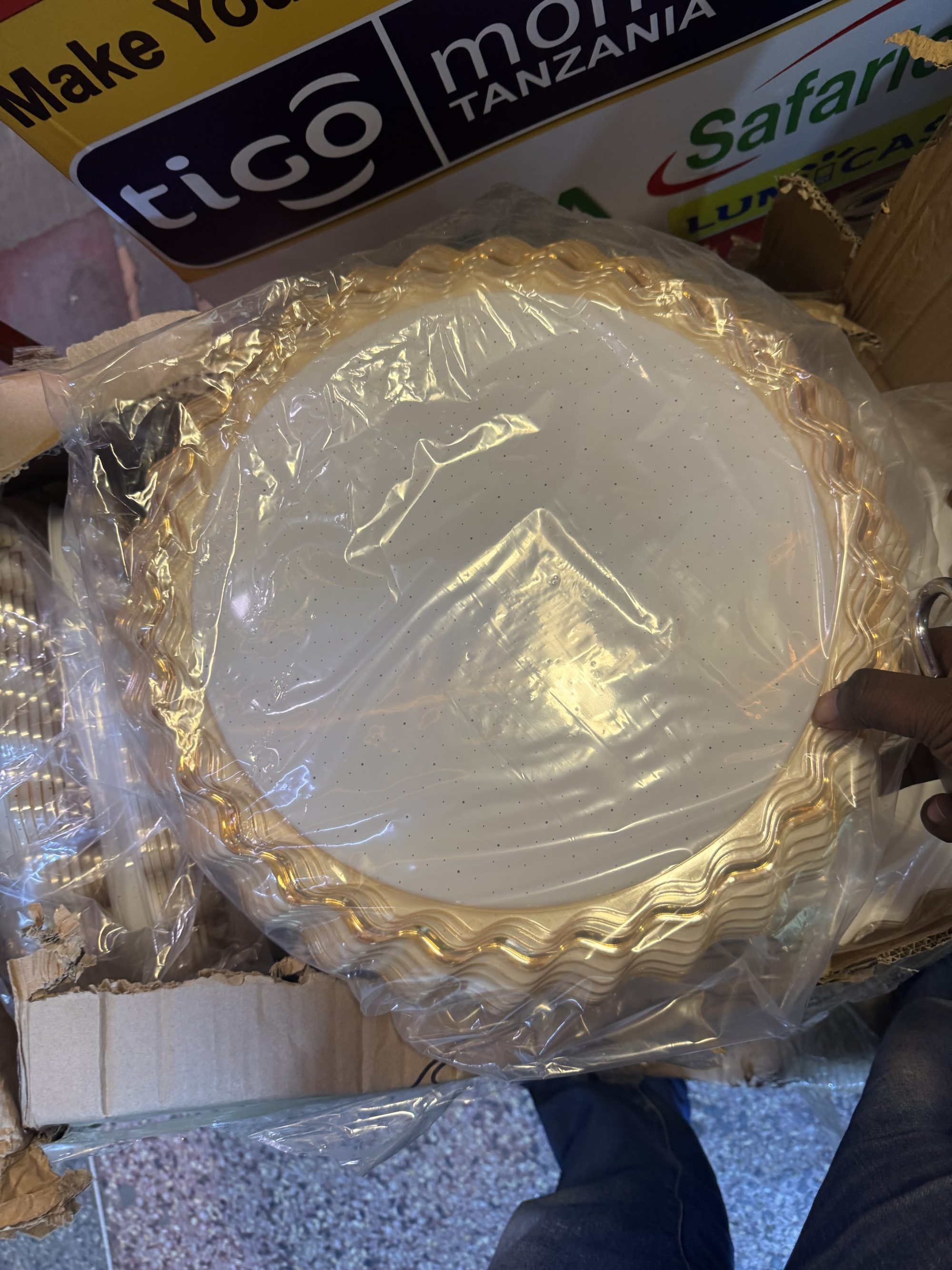 Ceiling Light Brown With Edge Design — Kislights Uganda